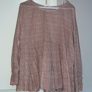 Pink & White Flowy Top